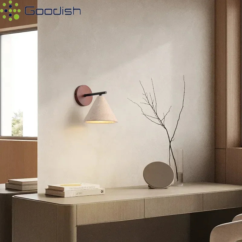 lampe murale moderne pierre naturelle marron foncé éclairage cuisine salle manger led 10 mètres