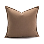 housse coussin beige marron motif rayé texture douce moderne opacité jacquard polyester décoration canapé