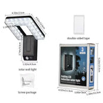 lampe murale solaire pliable détecteur mouvement panneau led noir bleu moderne ip65 abs