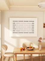 radiateur mural bois naturel moderne rayures horizontales salon appartement chic