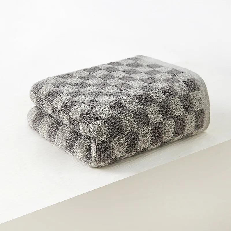 ensemble serviettes bain main coton carreaux moderne absorption rapide haute qualité