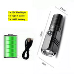 lampe torche rechargeable led puissante noire texturée moderne 120mm hauteur