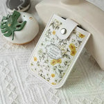 étui smartphone vintage floral blanc vert marron noir