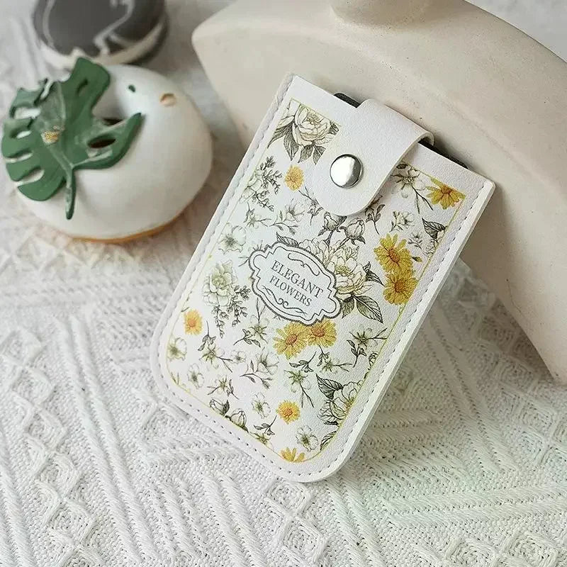étui smartphone vintage floral blanc vert marron noir