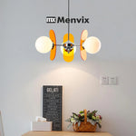 suspension lumineuse moderne disques géométriques blanc marron orange doré