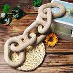 décoration table basse bois maillons chaîne moderne sculpture nœud minimaliste 54cm