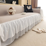 housse canapé universelle chenille gris clair douce salon moderne élégant