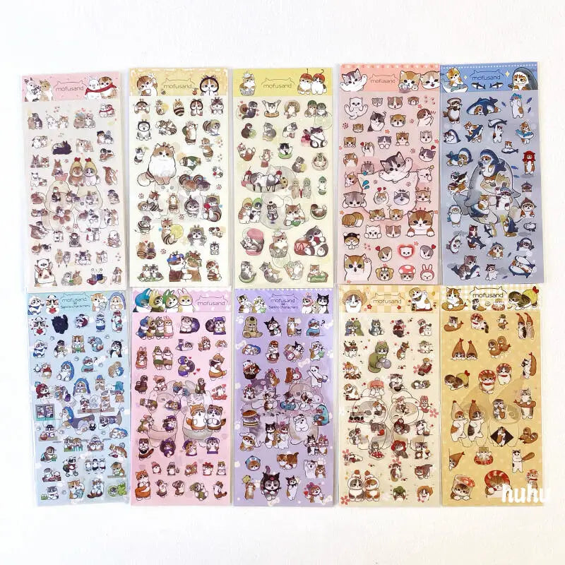 stickers animaux mignons multicolores dessin animé adhésifs decoration étudiante étudiant chambre enfants adolescents