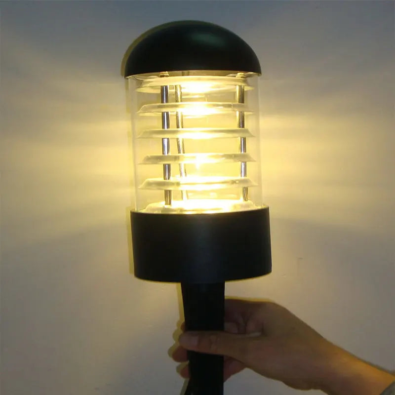 lampe solaire moderne noire transparente barres horizontales ip65 led flux lumineux 2492000