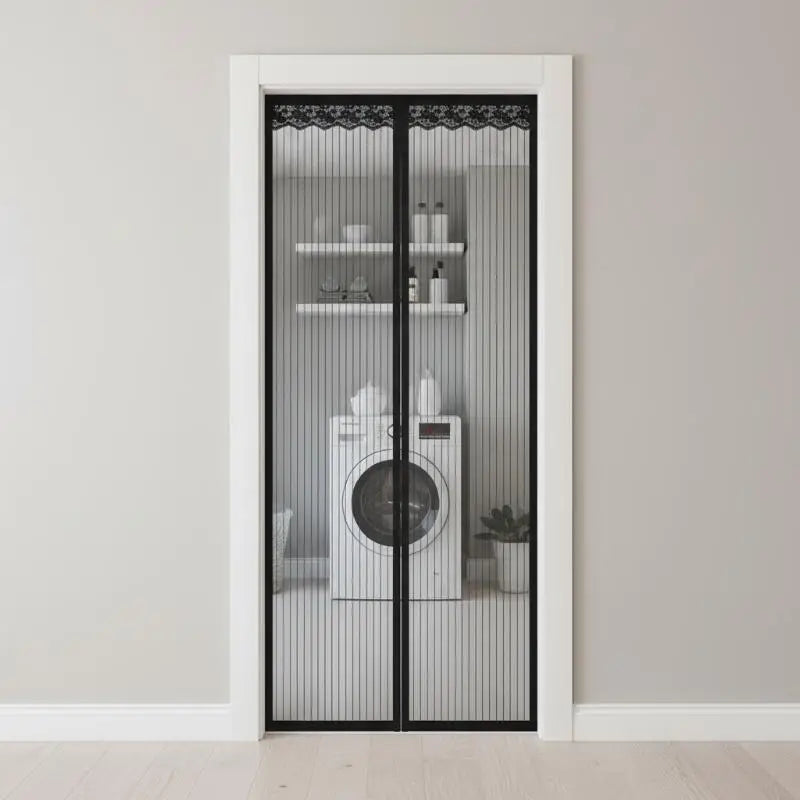 rideau moustiquaire porte maille anti insectes noir moderne adhésif auto agrippante fenetre maison cuisine
