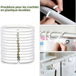 rideau douche blanc moderne aimants poids opacité 120x200cm neutre salon