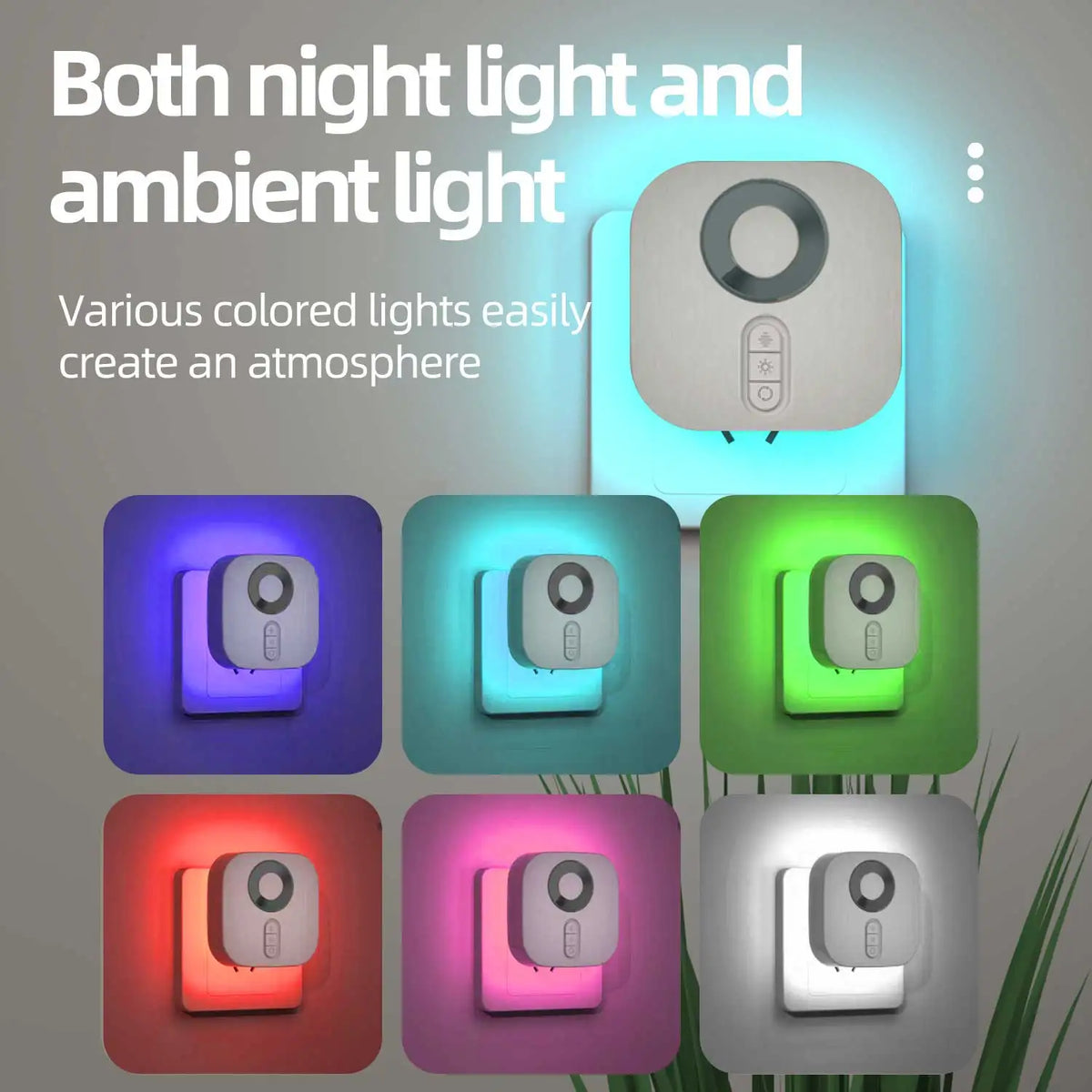 lampe nuit ambiance bleu gris blanc adhésif led ajustable moderne corridor chambre