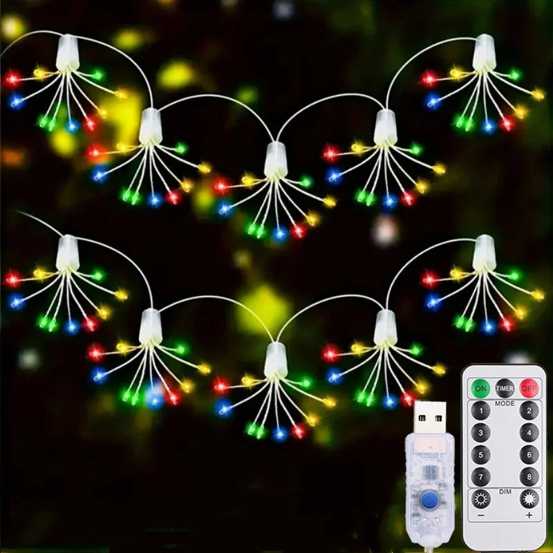 guirlande lumineuse led diy forme fleur multicolore blanc clips moderne décoration noël mariage festivité