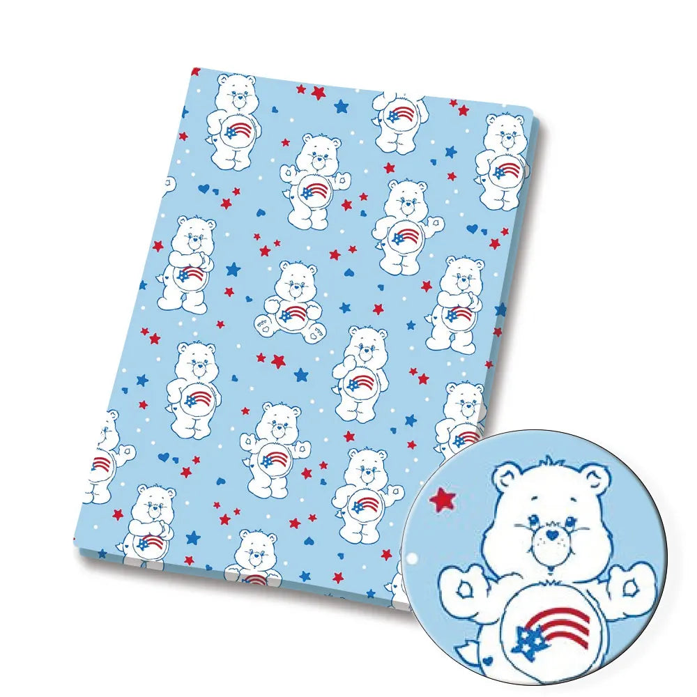 tissu polyester coton 140x50cm dessin animés ours arc ciel étoiles enfant patchwork couture rideaux