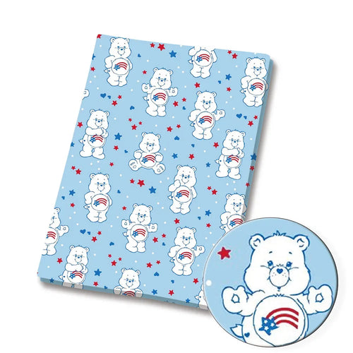 tissu polyester coton 140x50cm dessin animés ours arc ciel étoiles enfant patchwork couture rideaux