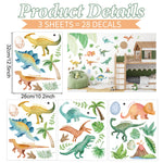 Stickers muraux animaux dinosaures feuilles palmiers motifs géométriques adhésifs decoration chambre enfants salon bébé