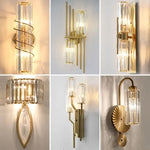 applique murale luxe cristal cuivre moderne éclairage ambiance salon chambre décoration murale dorée