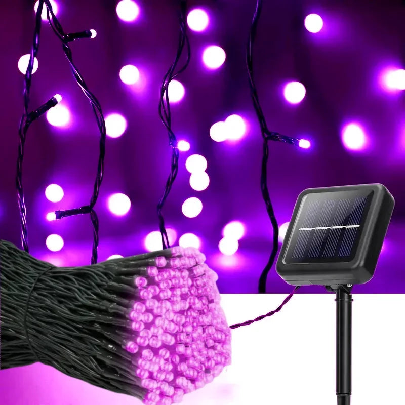 guirlande lumineuse solaire 300 led modes éclairage noël moderne multicolore