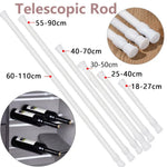 tige télescopique moderne blanc lisse sans perçage embouts protection extensible 55 90 cm