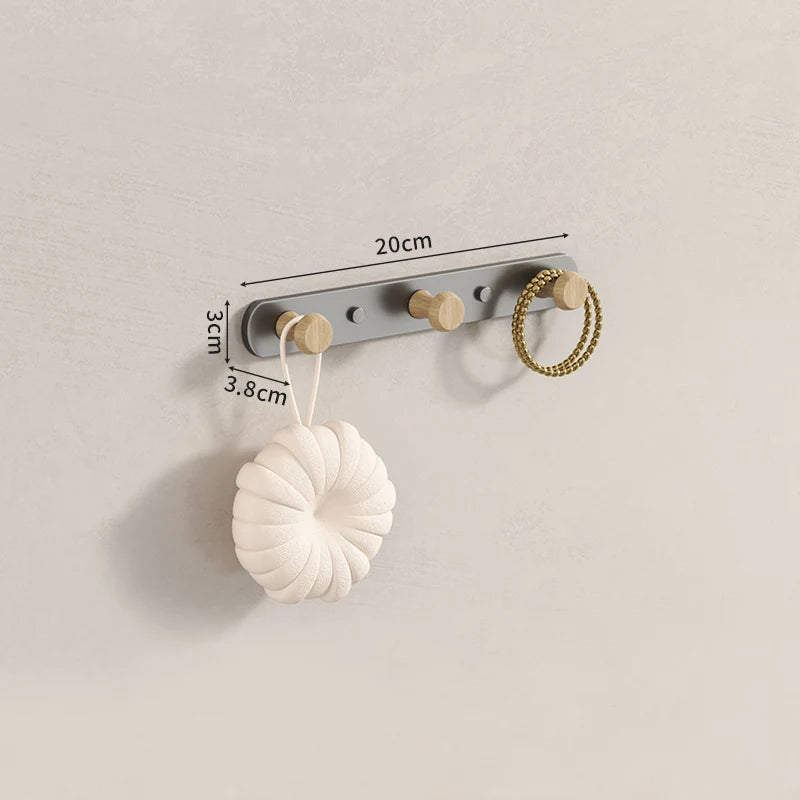 porte sacs mural moderne fixations vis texture bois naturel blanc minimaliste