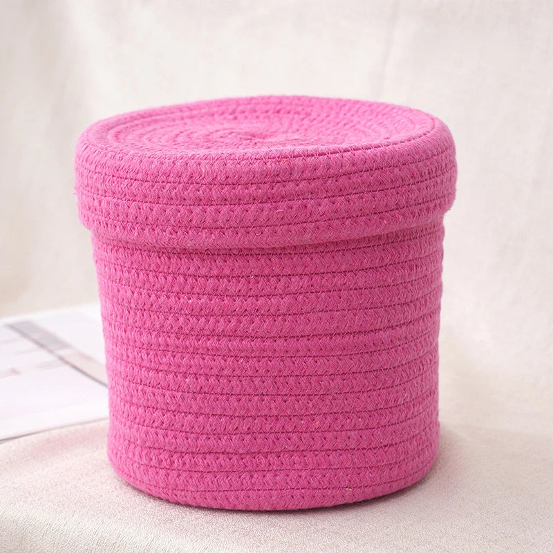 boîtes rangement réutilisables tissu spirale couleur orange rose jaune blanc modernes jouets articles divers