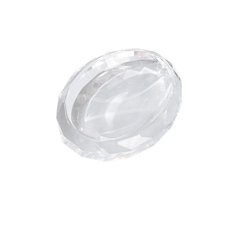 support savon moderne élégant transparent facettes géométriques contemporain or noir