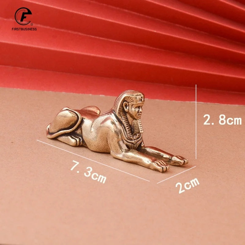 statues égyptiennes sphinx dorées bronze décoratives maison 7.3cm longueur 2.8cm hauteur