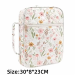 sac main réutilisable coton fleurs moderne poignée détachable blanc rose vert jaune bleu élégant