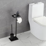 support papier toilette moderne brosse wc intégrée or argent noir