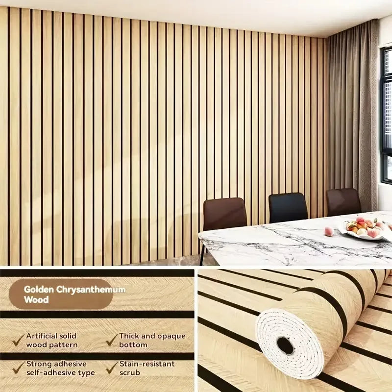 papier peint auto adhésif rayures verticales moderne beige clair noir 40cm 3m salon restauranthôtel