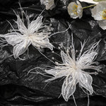 accessoire cheveux fleurs artificielles strass blanc doré élégant décoratif translucent