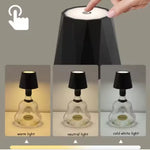 lampe poser transparente motif floral tactile rechargeable moderne noir blanc doré verte
