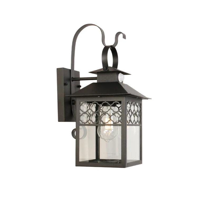 lampe murale classique noir ampoule led verre transparent chambre entrée étude salle bain flux