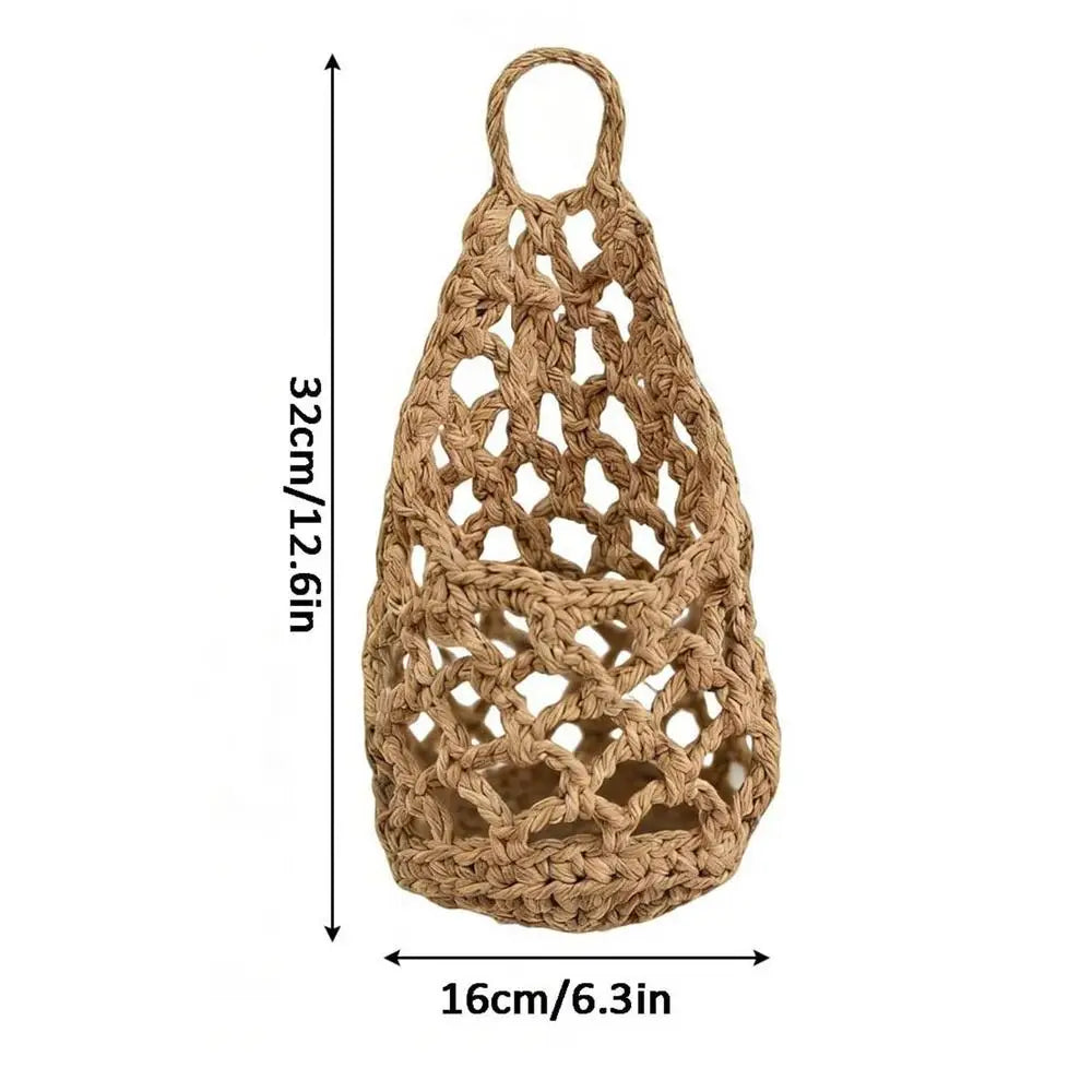 panier suspendu boho panier crocheté motifs géométriques plante intérieur décoration chambre salon