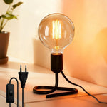 lampe table moderne interrupteur prise ue noir sans ampoule vintage