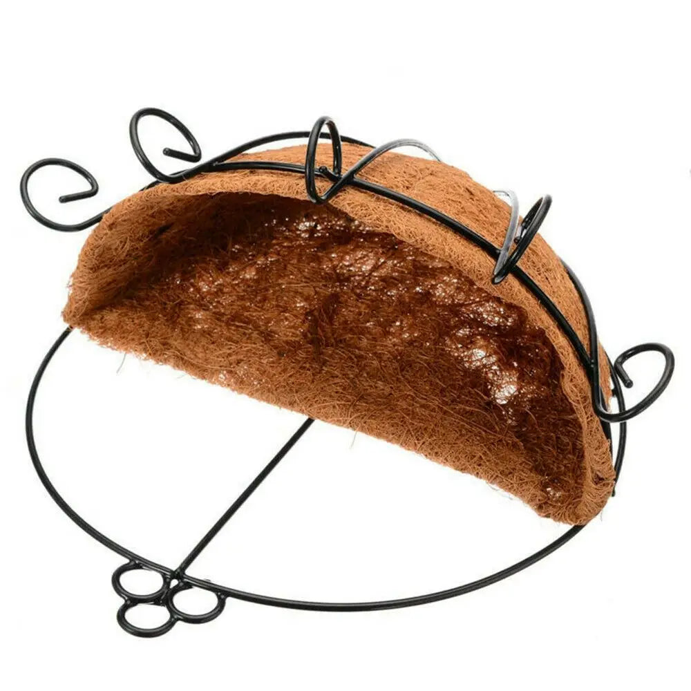 panier suspendu fibre naturelle pot fleurs noir marron crochet métal rustique balconextérieurintérieur