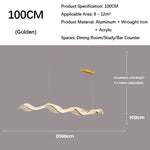 lampe suspendue contemporaine élégante blanc doré texture ondulée brillante chaînes facile chambre salon
