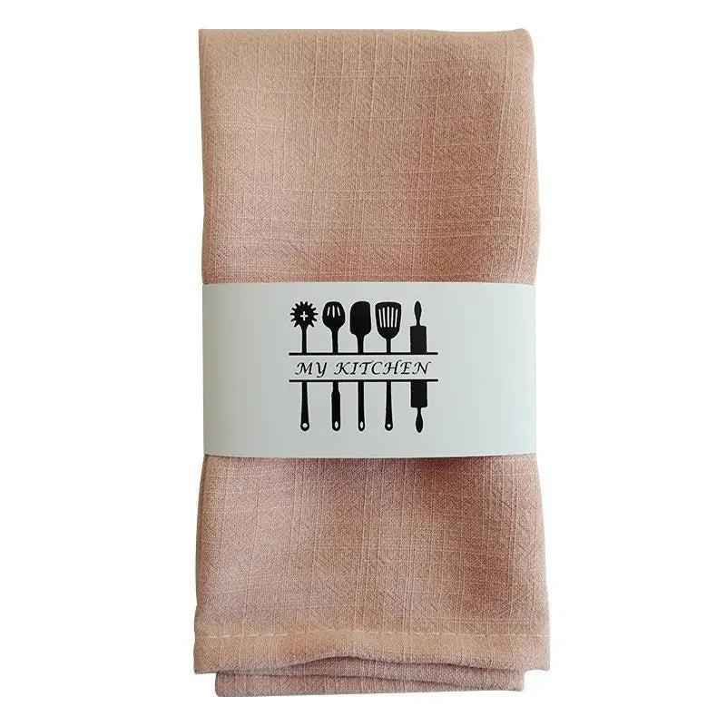 serviettes table lin rose vert blanc jaune beige rustique minimaliste texture froissée aspect naturel