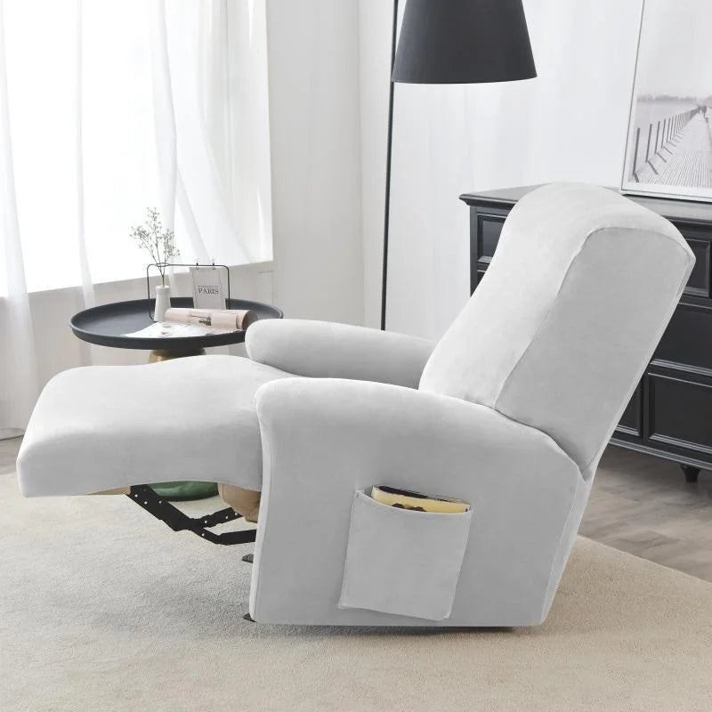 housse canapé fauteuil relax velours doux gris jaune rose bleu moderne extensible