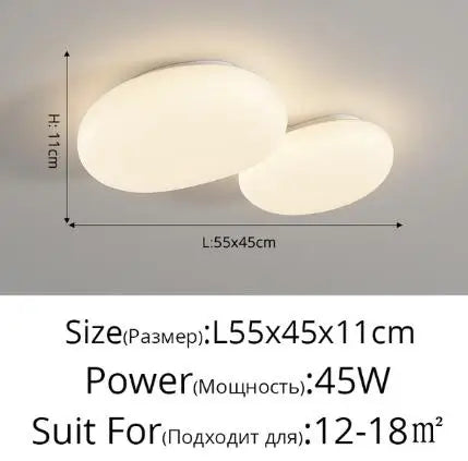 plafonnier moderne blanc nuages minimaliste éclairage chambre restaurant led toucher