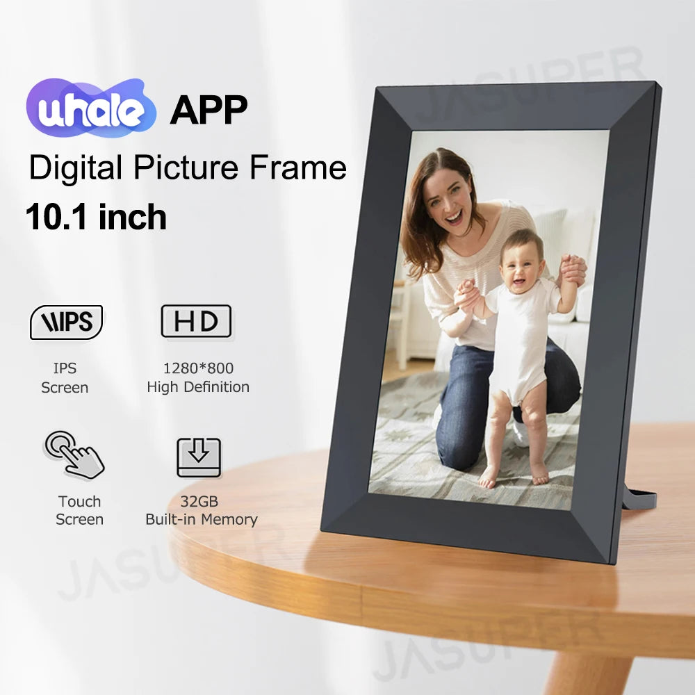 Cadre photo numérique WiFi 10.1 pouces écran tactile HD beige
