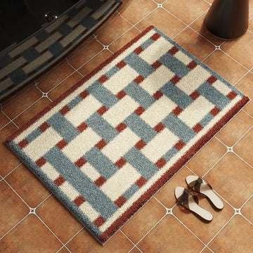 tapis sol salle bain antidérapant décoratif coton absorbant motif géométrique moderne intérieur