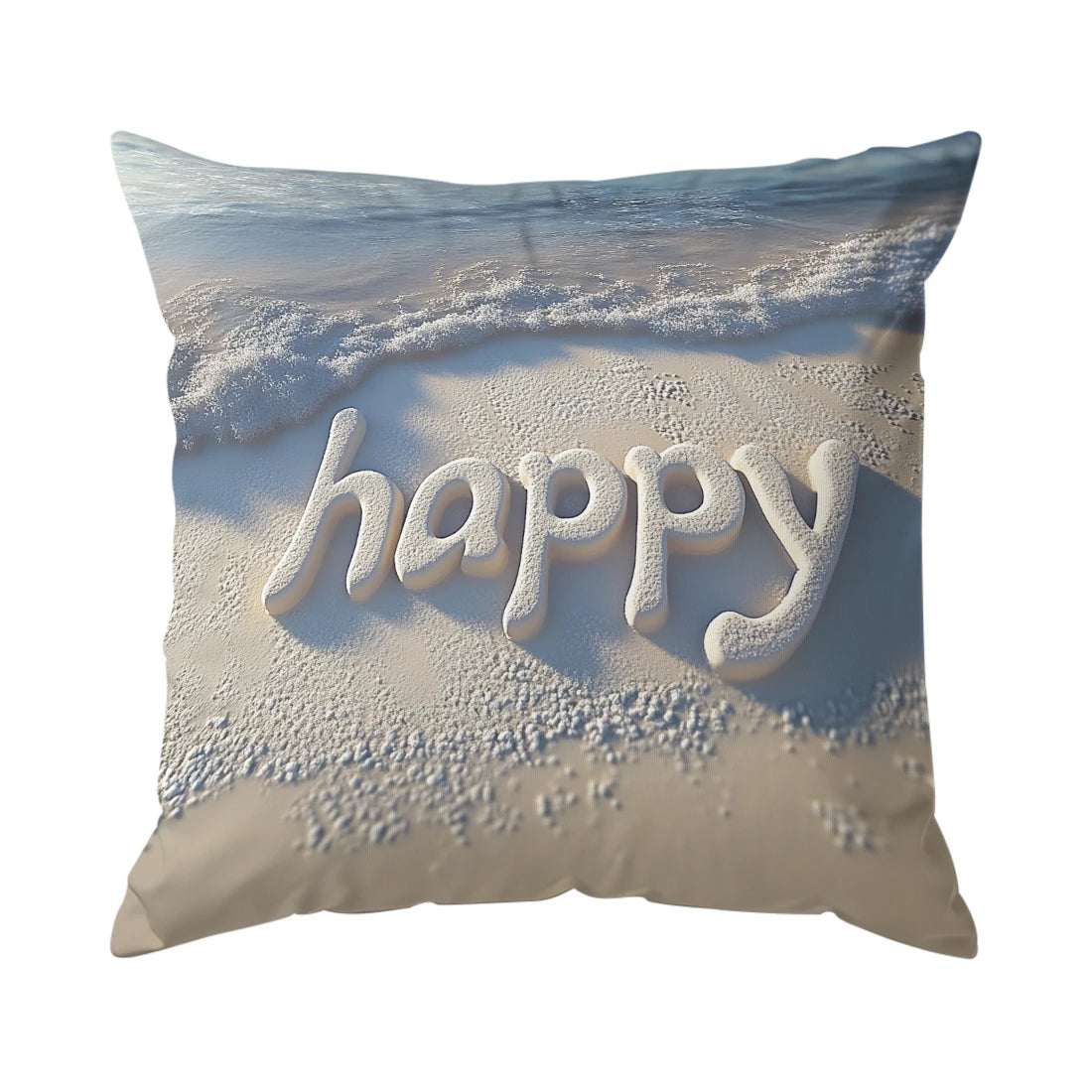 housse coussin plage polyester lettre happy coquillages moderne 40cm 45cm 50cm set decoration chambre