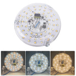 module led circulaire jaune support transparent industriel câbles bleus blancs trois points fixation métalliques