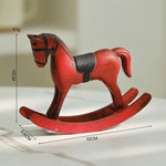 chevaux bascule bois rouge vintage ornements décoratifs intérieur rustique statuettes portables déco table