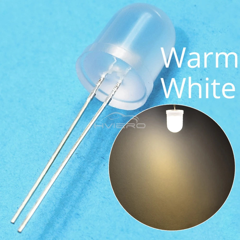 Diodes LED ultra lumineuses 10mm blanc rouge vert bleu jaune 250PCS 50PCS eclairage bricolage