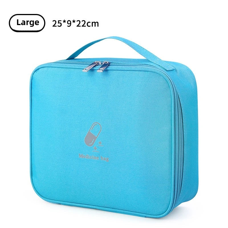 sac médicaments portable bleu clair rose gris réutilisable moderne pratique