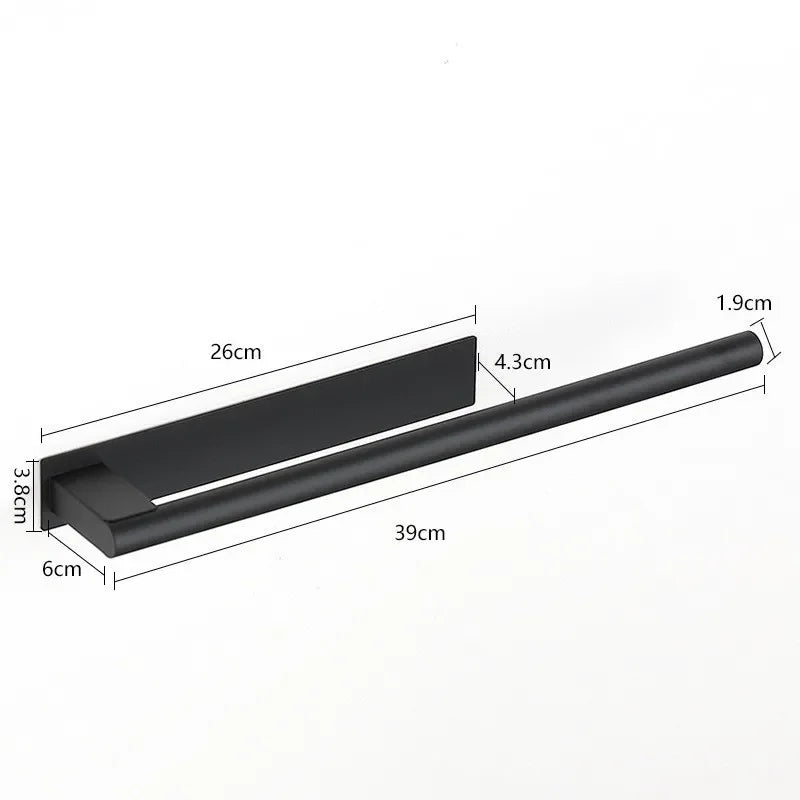 porte serviettes mural noir minimaliste auto adhésif acier inoxydable salle bain cuisine