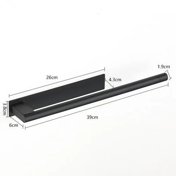 porte serviettes mural noir minimaliste auto adhésif acier inoxydable salle bain cuisine