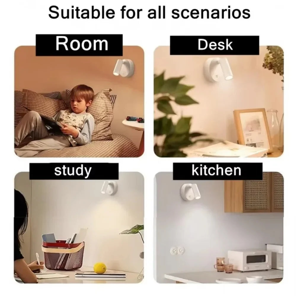 lampe murale rechargeable tactile usb moderne blanc noir télécommande aimant